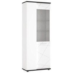 Vitrína Venezia VENV01L 2D bílý alpský/dub vicenza černá/mdf bílý l