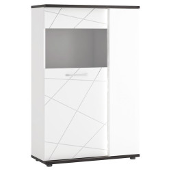 Vitrína Venezia VENV02R 2D bílý alpský/dub vicenza černá/mdf bílý l