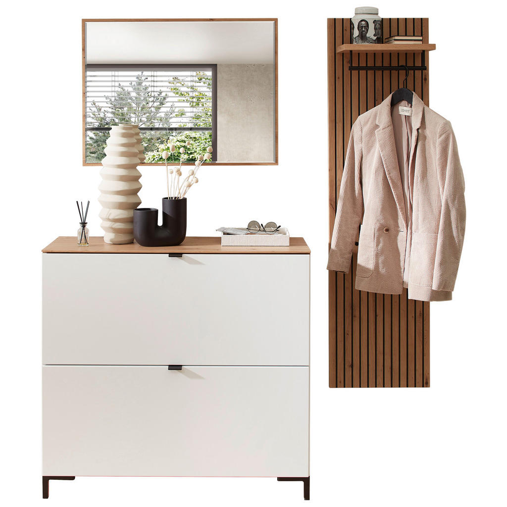 Voleo PŘEDSÍŇOVÁ STĚNA, bílá, dub artisan, 155/188/37 cm