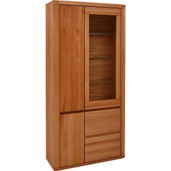 Voleo VITRÍNA, dub, jádrový buk, 98/204/38 cm