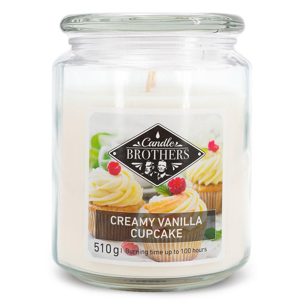 VONNÁ SVÍČKA Vícebarevná Creamy Vanilla Cupcake ve skle 100 h