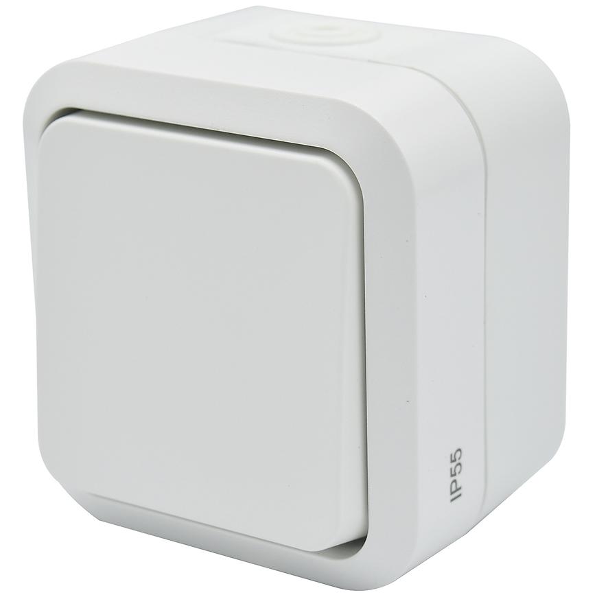 Vypínač 2-pólový na omítku Aqua Pro IP55 vodotěsný bílý