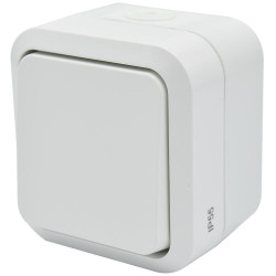 Vypínač zvonkový na omítku Aqua Pro IP55 vodotěsný bílý