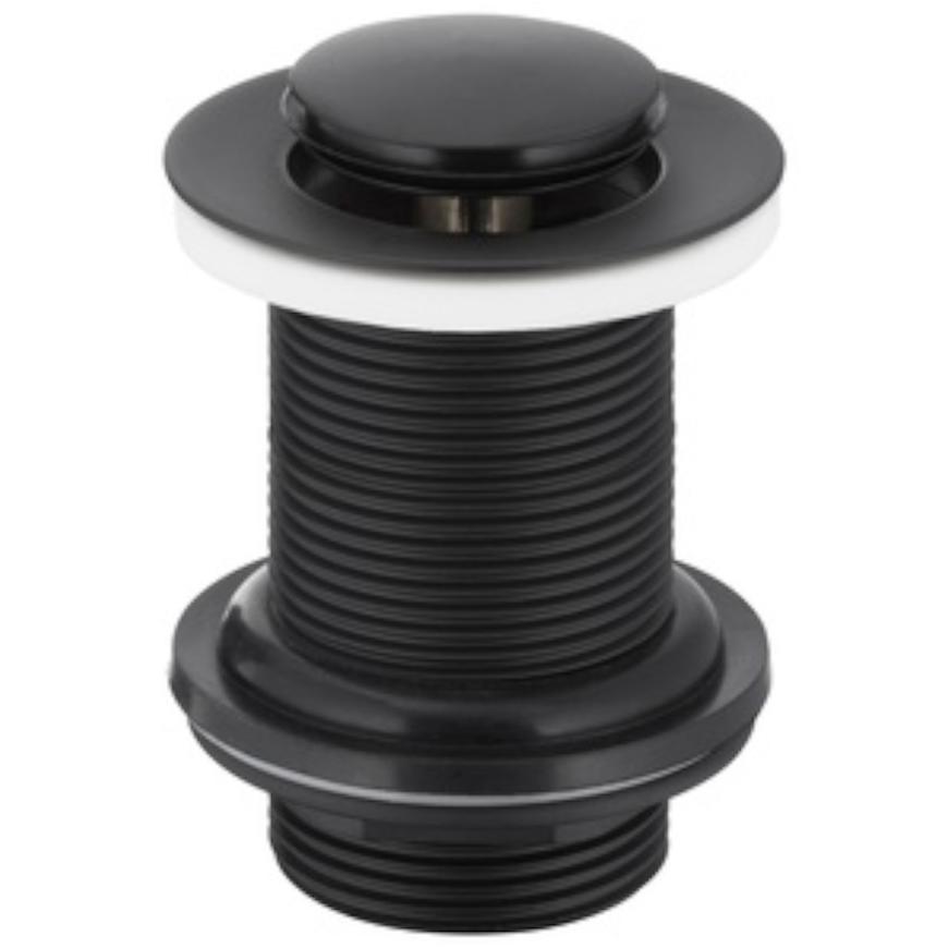 Výpusť Click-clack kulatá malá černá bez přepadu