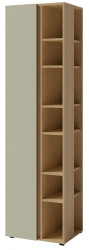 Vysoká policová skříňka hailee - zelená/dub písečný