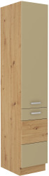 Vysoká potravinová skříňka Artisan 40 DK-210 2F Barva korpusu: Dub artisan, Barva dvířek: Cappucino lesk