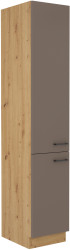 Vysoká potravinová skříňka Bolonia 40 DK-210 2F Barva korpusu: Dub artisan, Barva dvířek: Truffle Grey