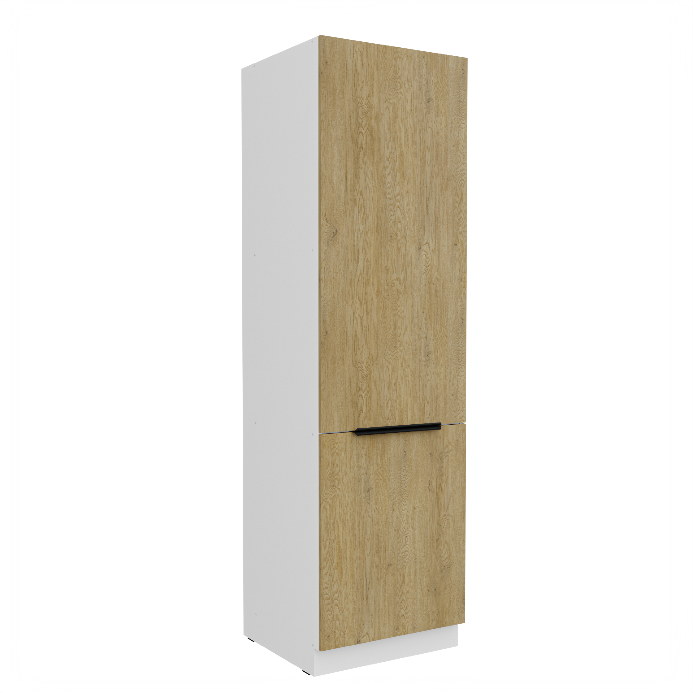 Vysoká potravinová skříňka Cremona 60 DK-210 2F Barva korpusu: Bílá, Barva dvířek: Dub Cremona