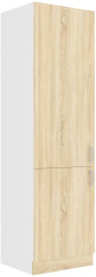 Vysoká potravinová skříňka Sára 60 DK-210 2F Barva korpusu: Bílá, Barva dvířek: Dub Sonoma