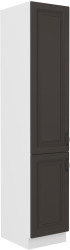 Vysoká potravinová skříňka Stilo 40 DK-210 2F Barva korpusu: Bílá, Barva dvířek: Grafit