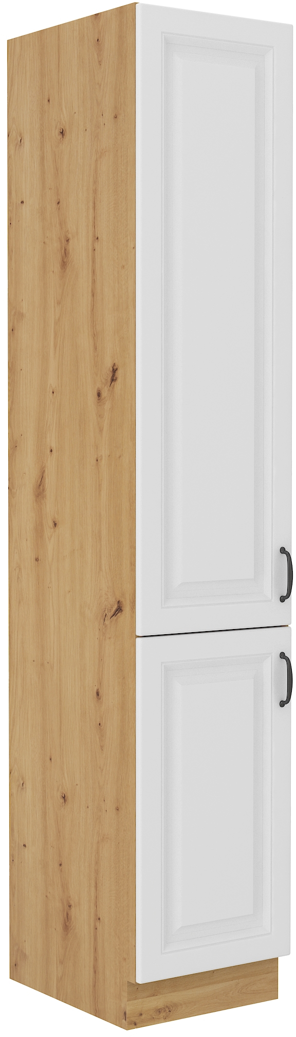 Vysoká potravinová skříňka Stilo 40 DK-210 2F Barva korpusu: Dub artisan, Barva dvířek: Bílá