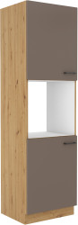 Vysoká skříňka na vestavnou troubu Bolonia 60 DP-210 2F Barva korpusu: Dub artisan, Barva dvířek: Truffle Grey