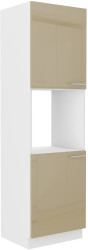 Vysoká skříňka na vestavnou troubu Lara 60 DP-210 2F Barva korpusu: Bílá, Barva dvířek: Cappucino lesk