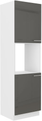 Vysoká skříňka na vestavnou troubu Lara 60 DP-210 2F Barva korpusu: Bílá, Barva dvířek: Šedý lesk