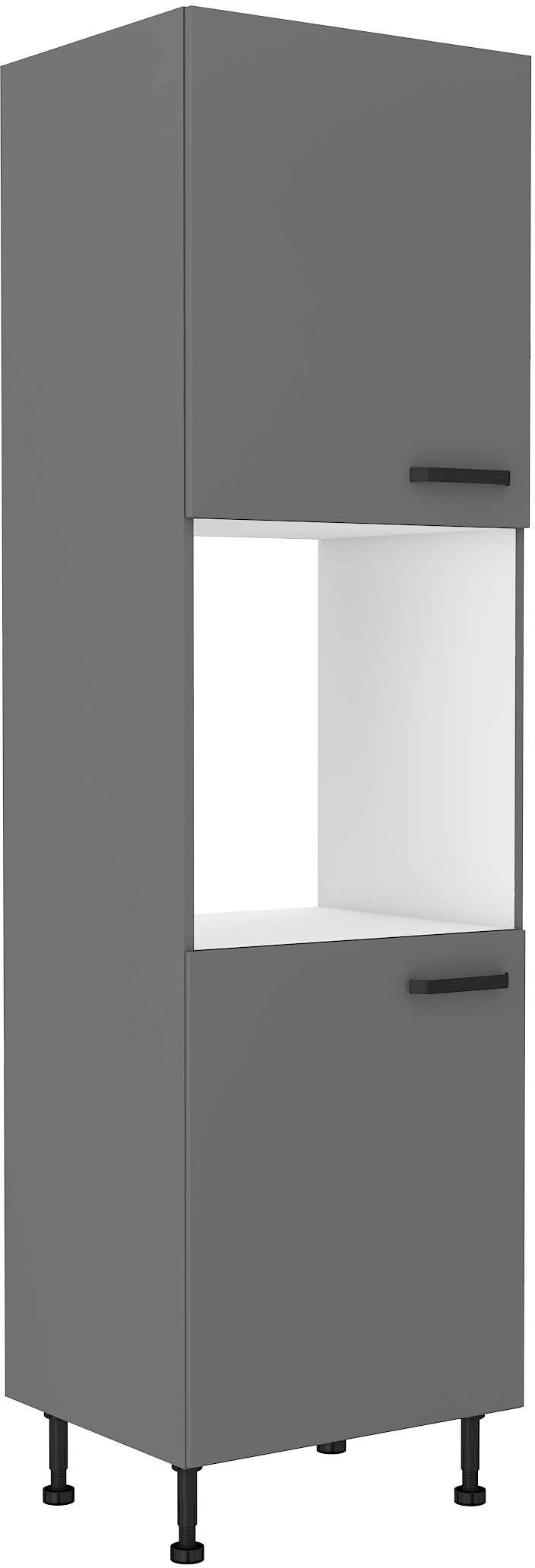 Vysoká skříňka na vestavnou troubu Nessa 60 DP-215 2F Barva korpusu: Antracit, Barva dvířek: Antracit