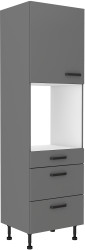 Vysoká skříňka na vestavnou troubu Nessa 60 DPS-215 3S1F - Premium Box Barva korpusu: Antracit, Barva dvířek: Antracit