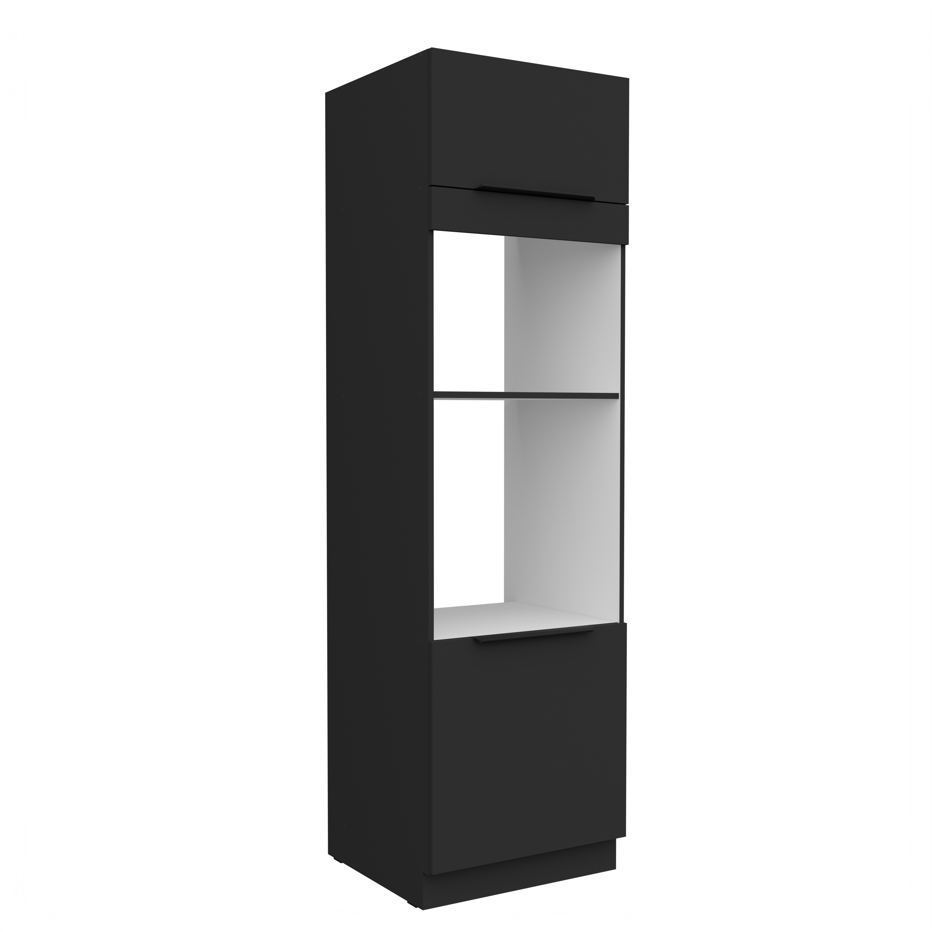 Vysoká skříňka pro vestavnou a mikrovlnou troubu Aria 60 DPM-210 2F Barva korpusu: Černá, Barva dvířek: BL - Black AFM