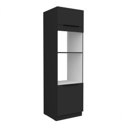 Vysoká skříňka pro vestavnou a mikrovlnou troubu Aria 60 DPM-210 2F Barva korpusu: Černá, Barva dvířek: BL - Black AFM