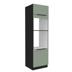 Vysoká skříňka pro vestavnou a mikrovlnou troubu Aria 60 DPM-210 2F Barva korpusu: Černá, Barva dvířek: SA - Aquamarine AFM