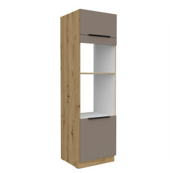 Vysoká skříňka pro vestavnou a mikrovlnou troubu Aria 60 DPM-210 2F Barva korpusu: Dub artisan, Barva dvířek: TA - Sandgrau AFM