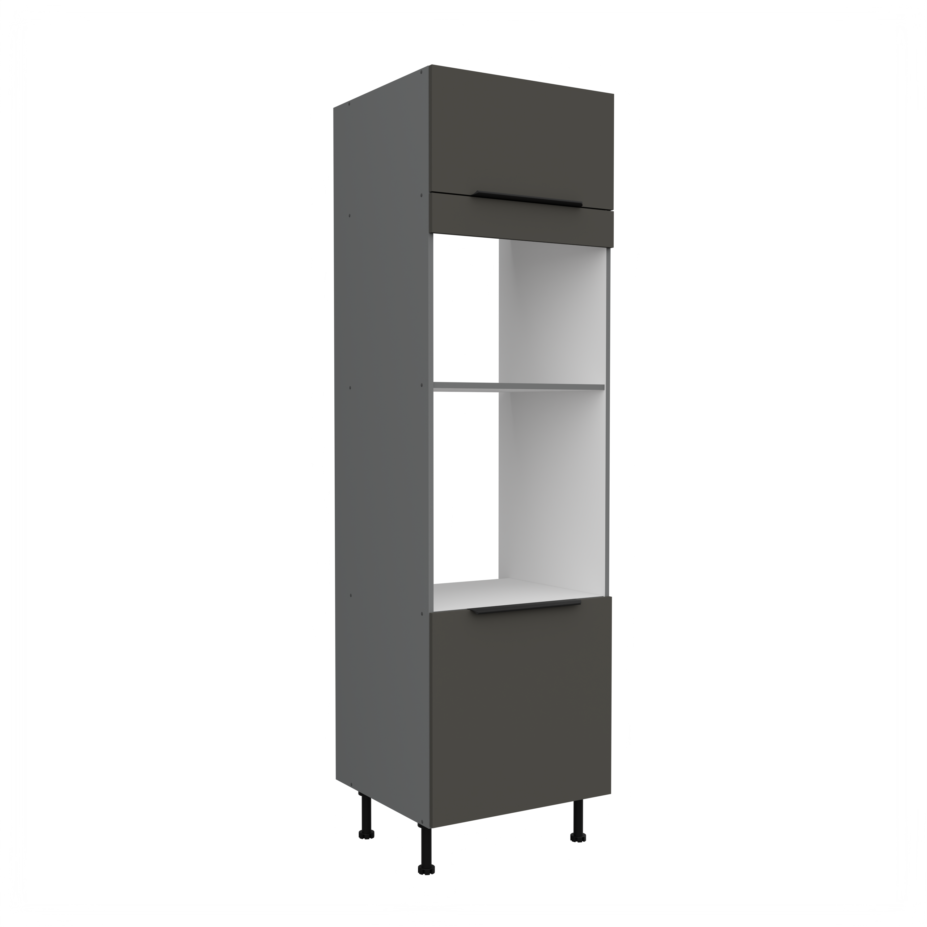 Vysoká skříňka pro vestavnou a mikrovlnou troubu Aria ANT 60 DPM-210 2F Barva korpusu: Antracit, Barva dvířek: GR - Graphite AFM