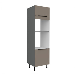 Vysoká skříňka pro vestavnou a mikrovlnou troubu Aria ANT 60 DPM-210 2F Barva korpusu: Antracit, Barva dvířek: TA - Sandgrau AFM