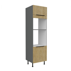 Vysoká skříňka pro vestavnou a mikrovlnou troubu Cremona ANT 60 DPM-215 2F Barva korpusu: Antracit, Barva dvířek: Dub Cremona