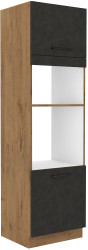 Vysoká skříňka pro vestavnou a mikrovlnou troubu Vigo 60 DPM-210 2F Barva korpusu: Dub Lancelot, Barva dvířek: Matera matná