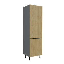 Vysoká skříňka pro vestavnou lednici Cremona ANT 60 LO-210 2F Barva korpusu: Antracit, Barva dvířek: Dub Cremona