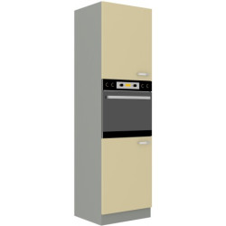 Vysoká skříňka pro vestavnou troubu 60 DP-210 2F Barva korpusu: Šedá, Barva dvířek: Krémový lesk (Karmen)