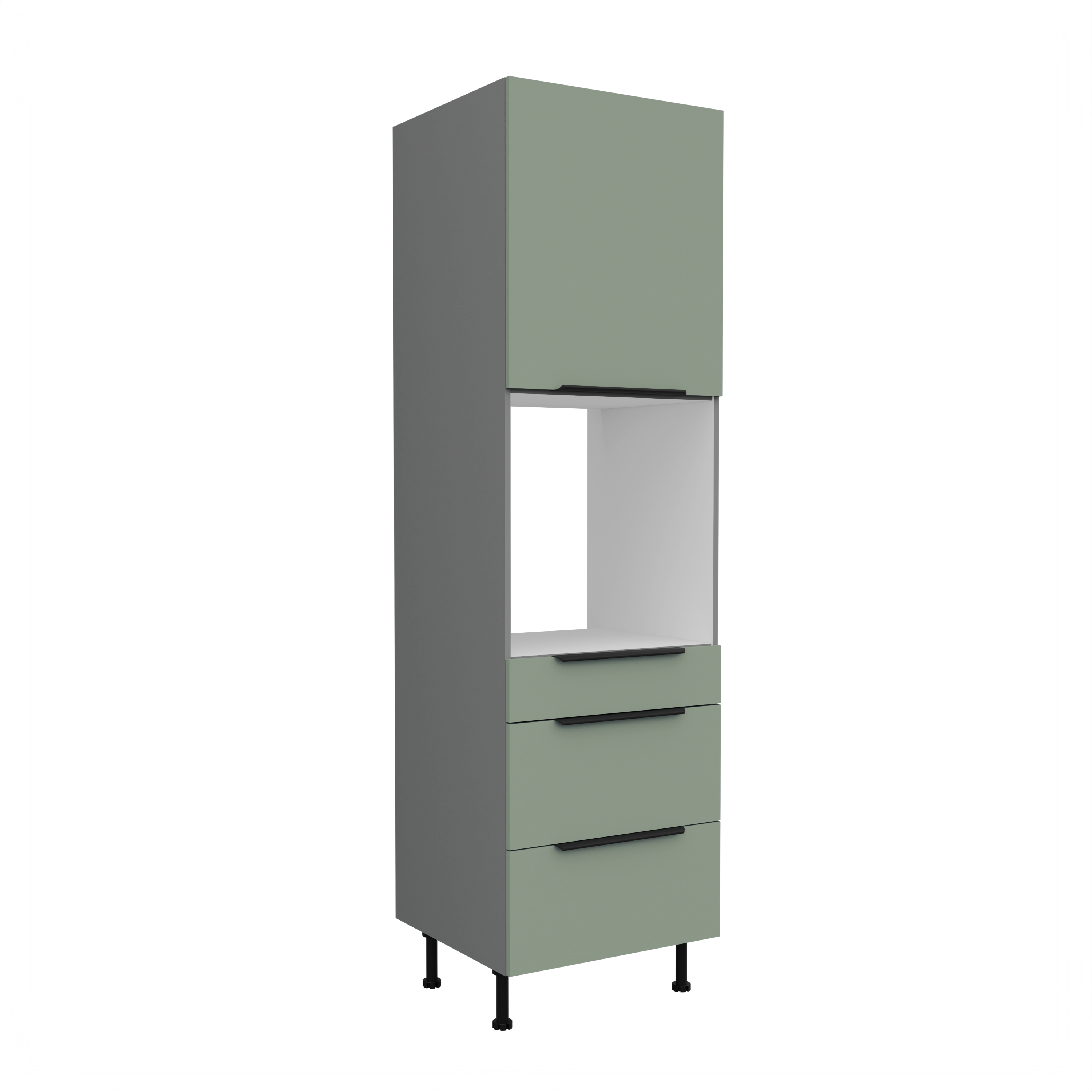 Vysoká skříňka pro vestavnou troubu Aria ANT 60 DPS-210 3S 1F - Premium Box Barva korpusu: Antracit, Barva dvířek: SA - Aquamarine AFM