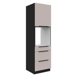Vysoká skříňka pro vestavnou troubu Arona 60 DPS-210 3S1F - Premium Box Barva korpusu: Černá, Barva dvířek: Kašmír