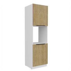 Vysoká skříňka pro vestavnou troubu Cremona 60 DP-210 2F Barva korpusu: Bílá, Barva dvířek: Dub Cremona