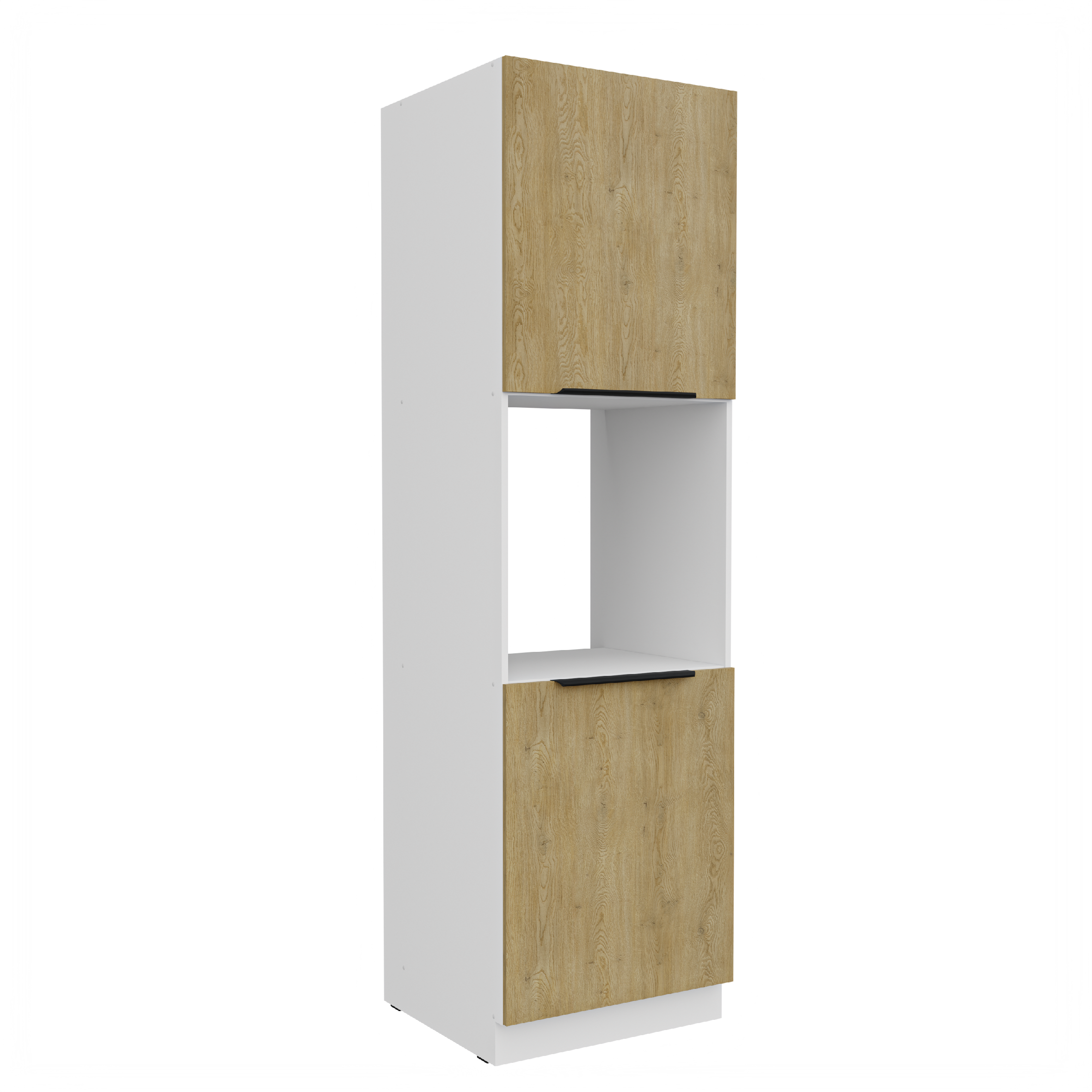 Vysoká skříňka pro vestavnou troubu Cremona 60 DP-210 2F Barva korpusu: Bílá, Barva dvířek: Dub Cremona