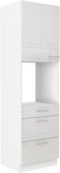 Vysoká skříňka pro vestavnou troubu Lara 60 DPS-210 3S 1F - Premium Box Barva korpusu: Bílá, Barva dvířek: Bílý lesk