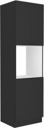 Vysoká skříňka pro vestavnou troubu Siena 60 DP-210 2F Barva korpusu: Černá, Barva dvířek: Černá