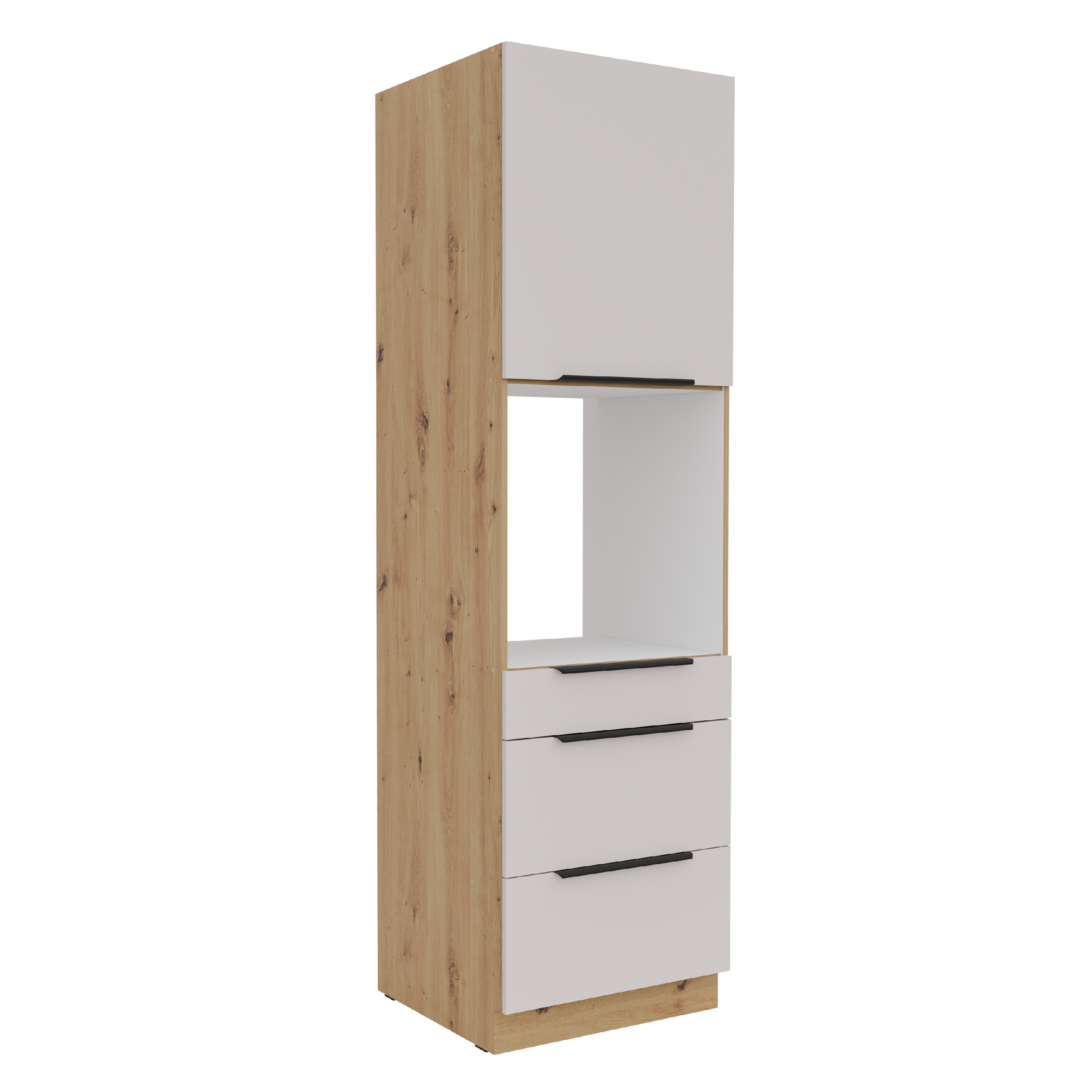 Vysoká skříňka pro vestavnou troubu Solea 60 DPS-210 3S 1F - Premium Box Barva korpusu: Dub artisan, Barva dvířek: Kašmír