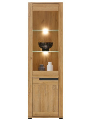 Vysoká vitrína memphis - dub granson/grafit