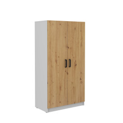 Vyšší skříň Malta 108 2F Barva korpusu: Šedá + Dub artisan