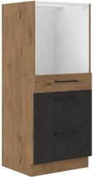 Vyšší spodní skříňka pro vestavnou troubu Vigo 60 DPS-145 3S BB - Premium Box Barva korpusu: Dub Lancelot, Barva dvířek: Matera matná