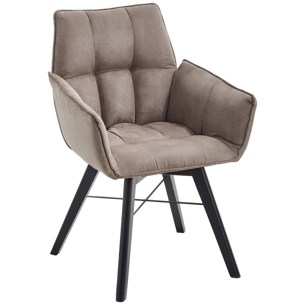 Waldwelt ŽIDLE S PODRUČKAMI, plochá tkanina, černá, cappuccino