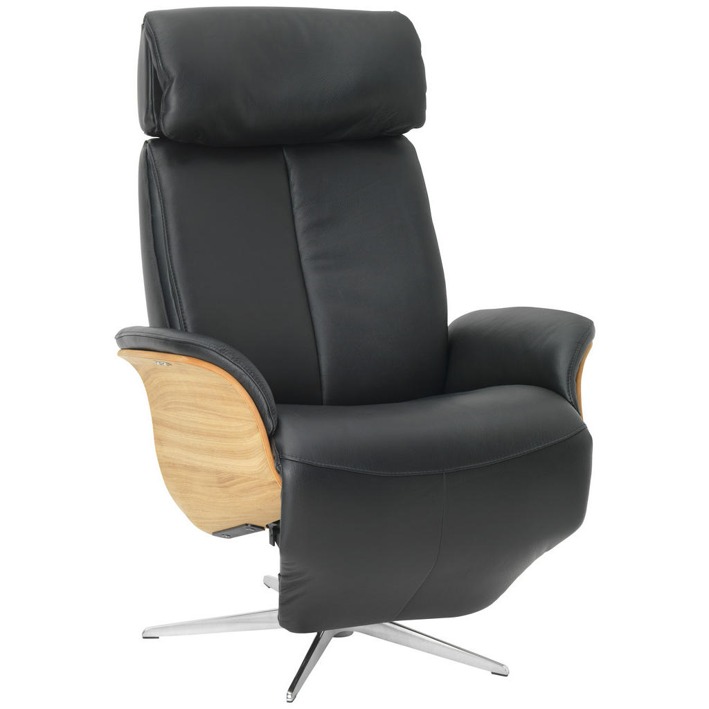 Welnova RELAXAČNÍ KŘESLO, kůže, černá
