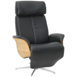 Welnova RELAXAČNÍ KŘESLO, kůže, černá