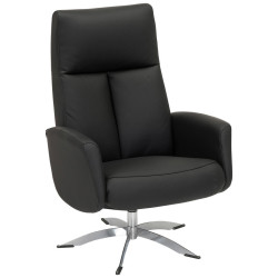 Welnova RELAXAČNÍ KŘESLO, kůže, černá