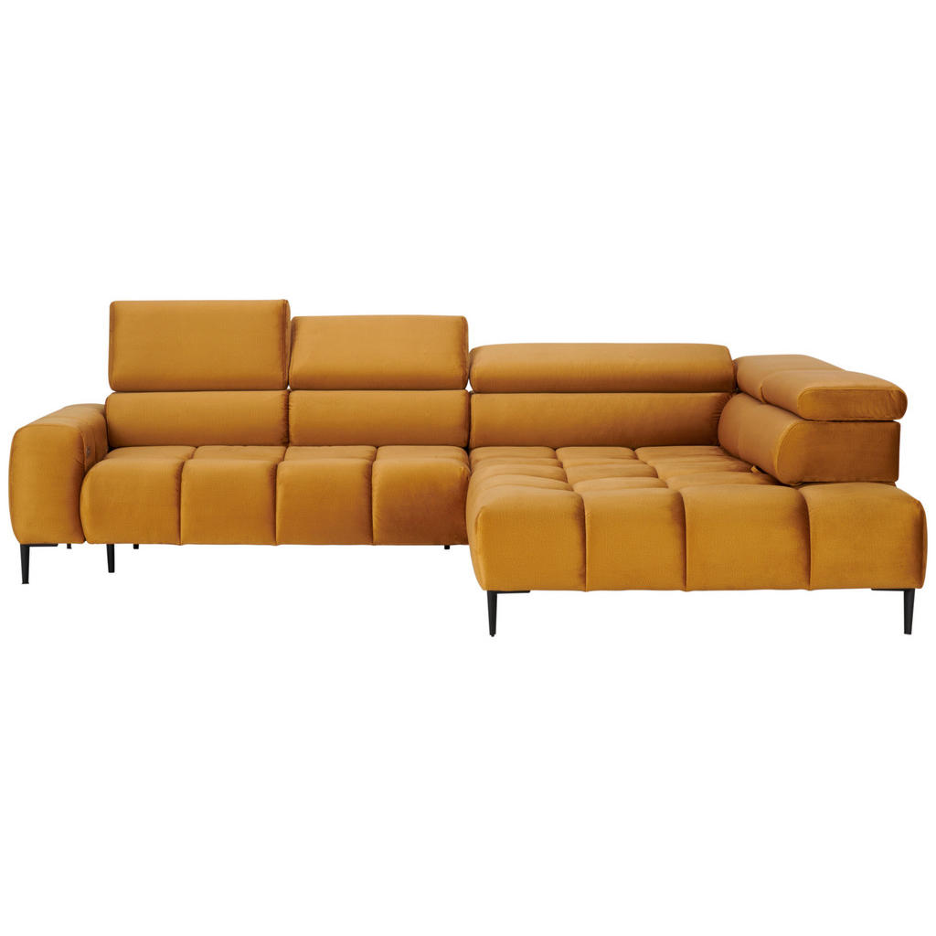 Welnova ROHOVÁ SEDAČKA, textil, curry žlutá