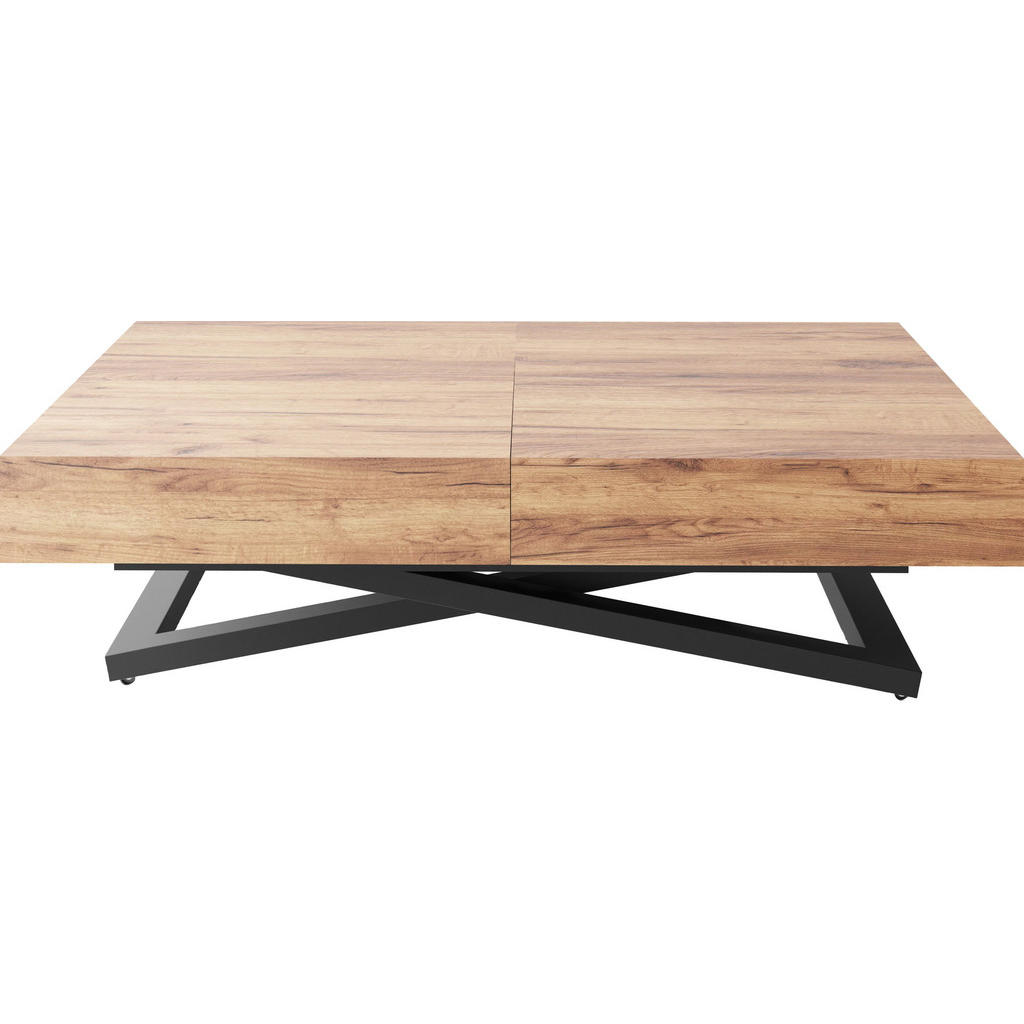 WFL GROUP KONFERENČNÍ stolek Cavetta U, výškově nastavitelný a rozkládací, dub Craft 120-200/80/27-76 cm
