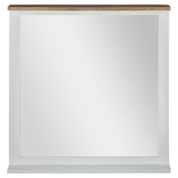 WOMO-DESIGN NÁSTĚNNÉ ZRCADLO 80x76 cm obdélníkové přírodní/bílé s dřevěným rámem ve venkovském stylu