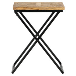 WOMO-DESIGN ODKLÁDACÍ STOLEK 48x35x63 cm přírodní-černý z mangového dřeva