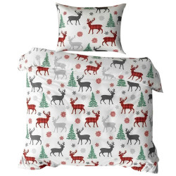 X-Mas POVLEČENÍ, renforcé, šedá, zelená, červená, bílá, 135/200 cm