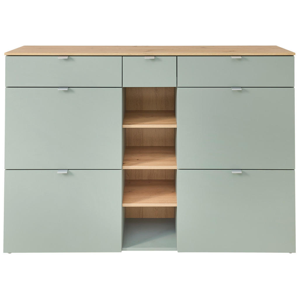 Xora BOTNÍK, šalvějově zelená, dub artisan, 148/103/38 cm